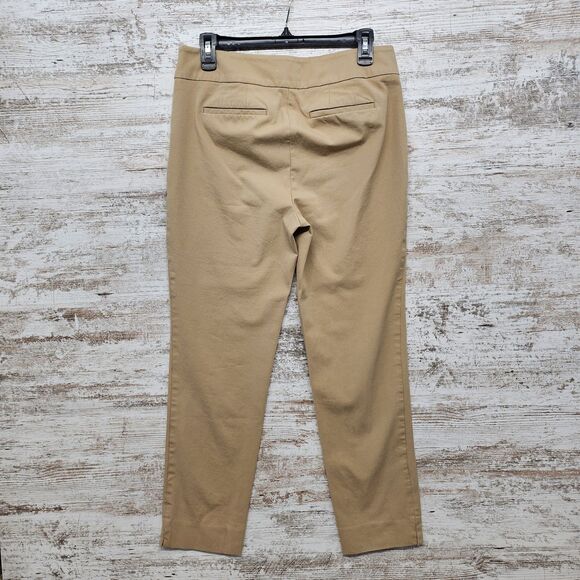 TALBOTS $99 Beige Tan Chatham Ankle Pant Side Zip Stretch Cotton Size 6 Preppy - Picture 2 of 8